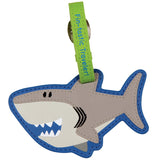 Shark luggage tag front view