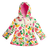 Butterfly garden raincoat front view