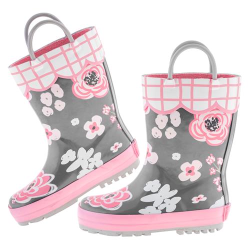 Charcoal flower sale rain boots