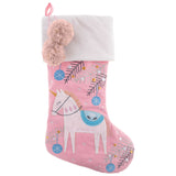 Unicorn embroidered stocking front view