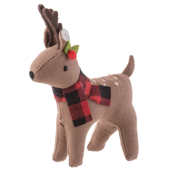 Reindeer linen ornament side view