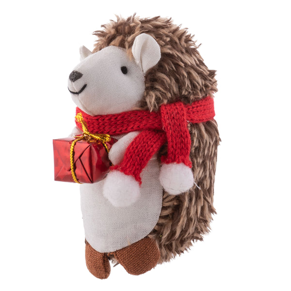 Hedgehog linen ornament side view
