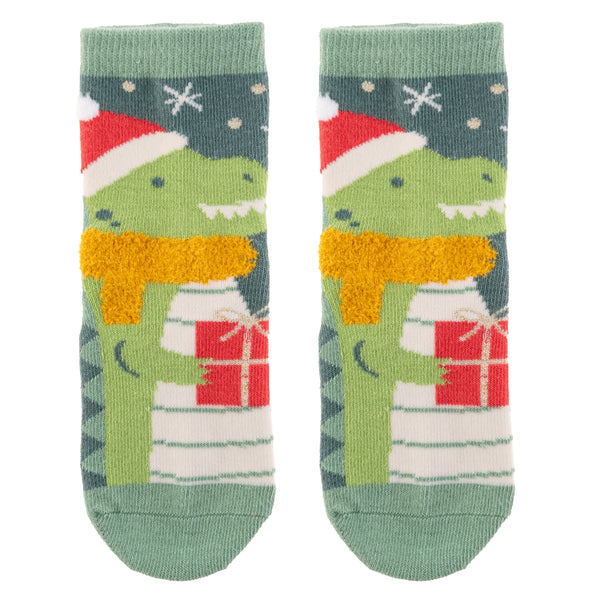 Dino holiday socks