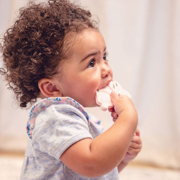 Baby with bunny silicone teether with pacifier clip