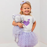 Little girl wearing the lilac tutu and headband set