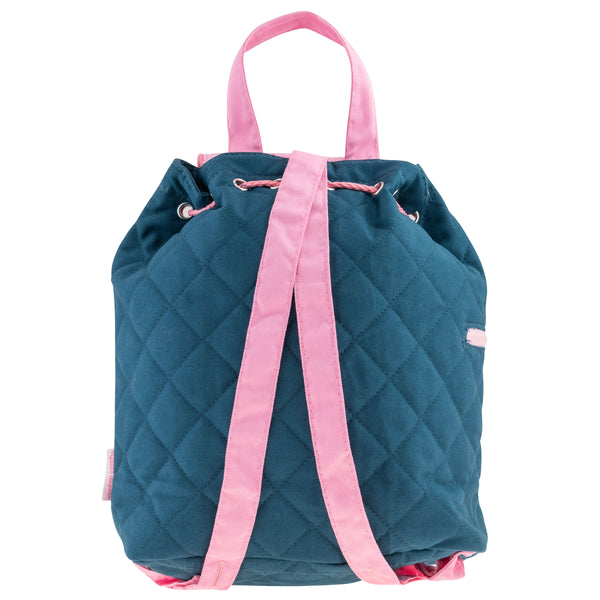 Cat-Navy quilted backpack back view