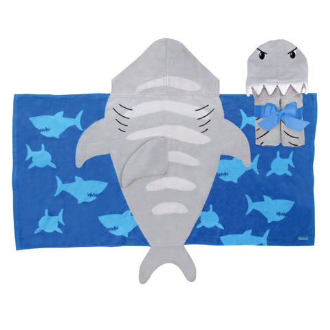 Shark hooded towel