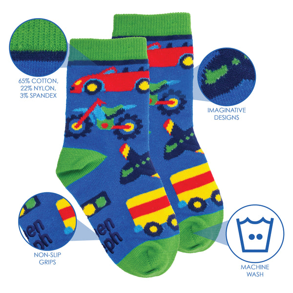 Transportation toddler socks details view