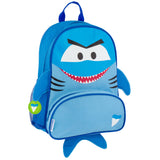 Blue shark sidekick backpack front view