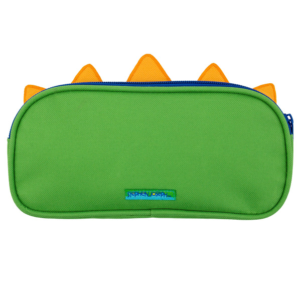 Green dino pencil pouch back view