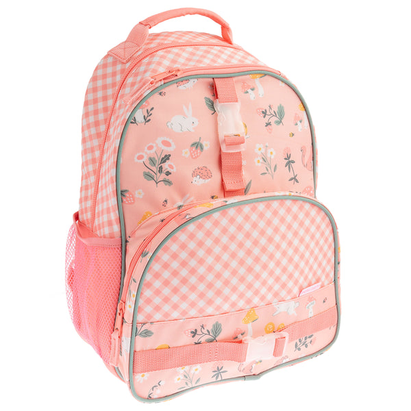 Strawberry field all over print backpack front view
