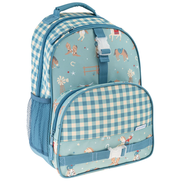 Western all over print backpack front view