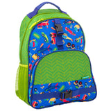 Transportation all over print backpack front view