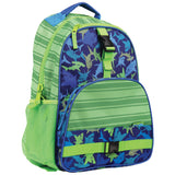 Shark all over print backpack front view