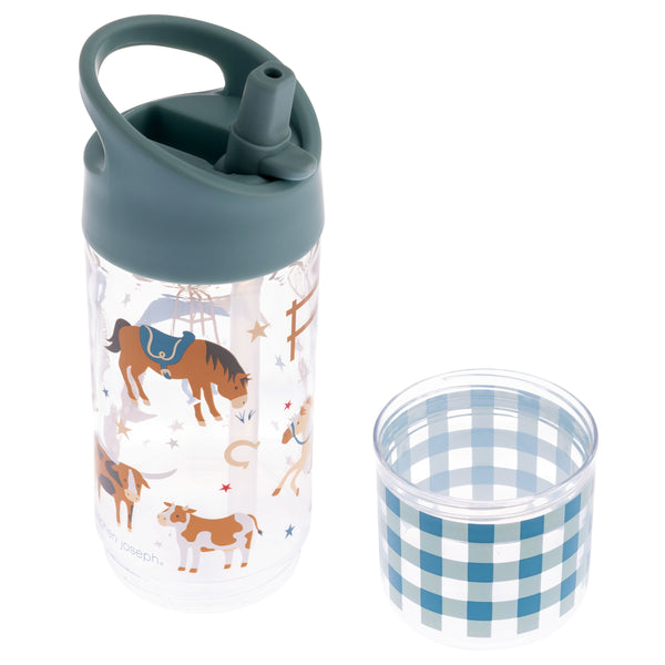 Western sip and snack bottle snack cup view