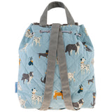 Dog quilted backpack for baby back view