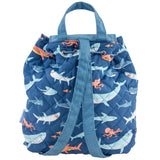 Shark quilted backpack back view