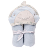 Shark hooded bath towel for baby packaged view