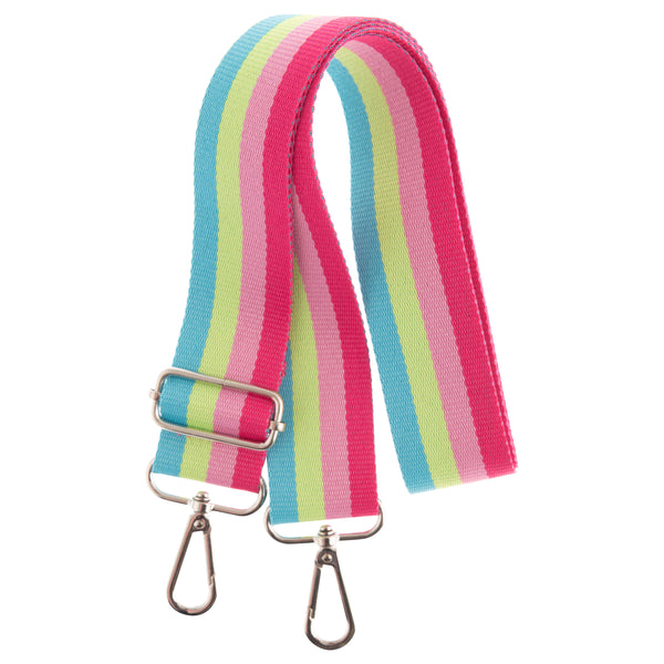 Rainbow duffle bag straps view