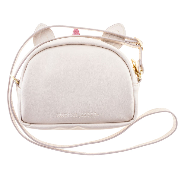 Cream unicorn fashion purse back view