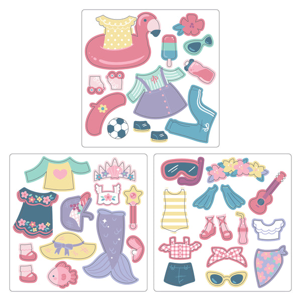 Unicorn and mermaid travel tin magnetic dress up magnets view