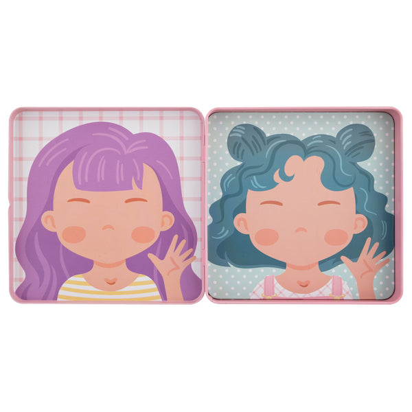 Girl funny faces magnetic set face view