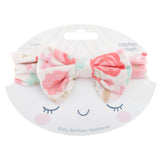 Coral flower bamboo headband packaging view.