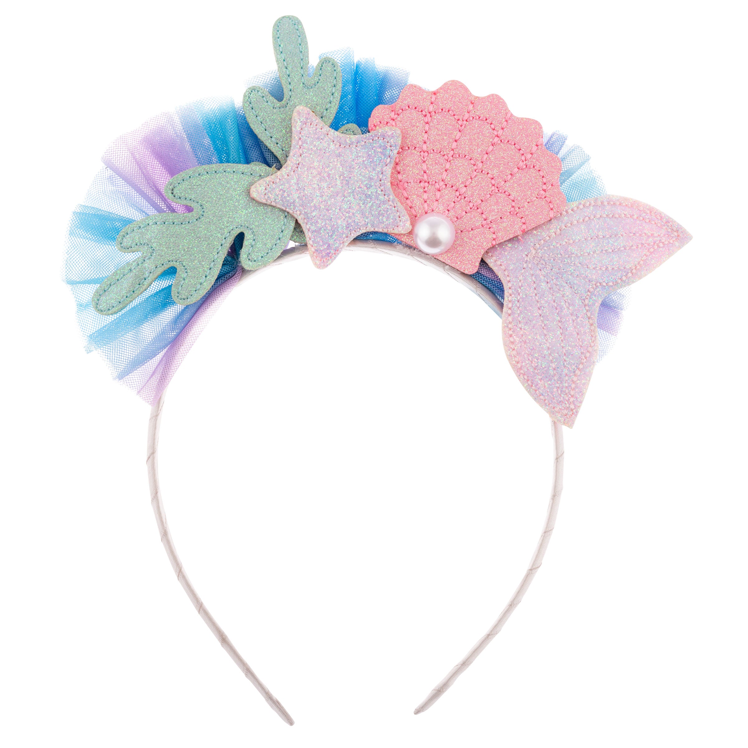 Bandeau Rétro à Long Pompon Or – Diadème Elfe Princesse Sirène – Coiffe Pailletée Boho Chic Pour Femme