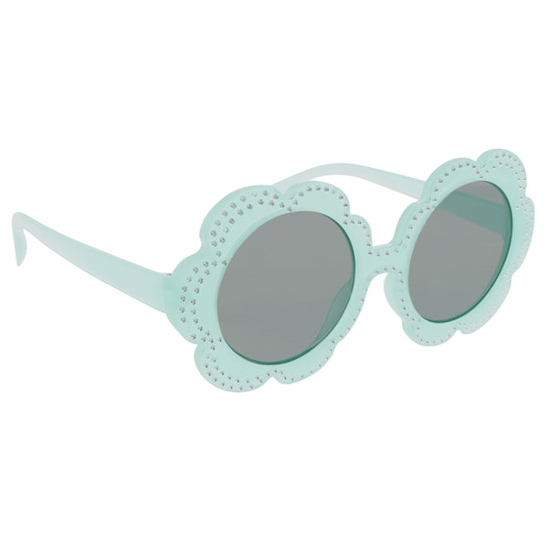 Teal flower fashion sunglasses