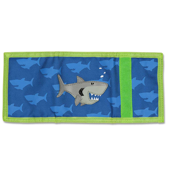 Grey shark wallet front open view