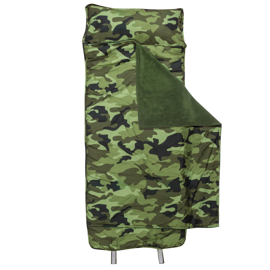 Camo all over print nap mat assembled view.