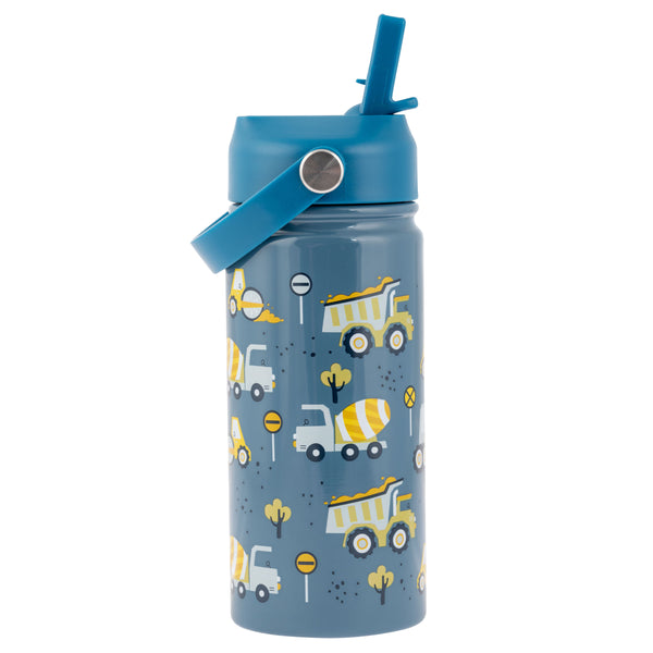 Construction insulated stainless steel water bottle with handle