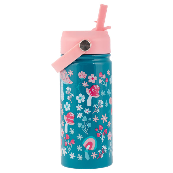 Mushroom insulated stainless steel water bottle with handle