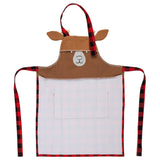 Boy reindeer holiday apron back view
