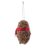 Hedgehog linen ornament back view