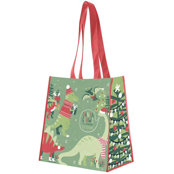 Dino holiday large recycled gift bag