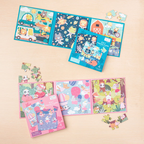 4 In 1 Magnetic Puzzle Book both boy and girl versions