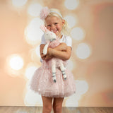 Little girl with bella buny super soft plush dolls large