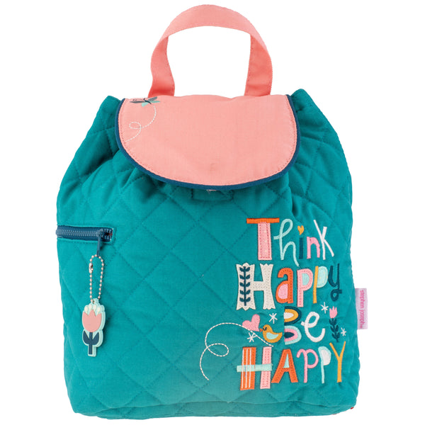 Think happy quilted backpack front view