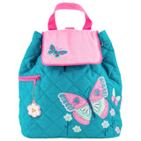 Butterfly quilted backpack front view