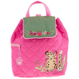 Leopard quilted backpack front view