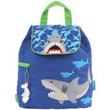 Big shark quilted backpack front view