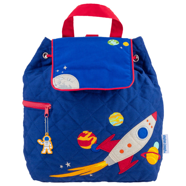 Space quilted backpack front view
