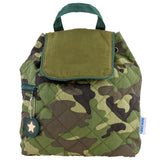 Camo quilted backpack front view