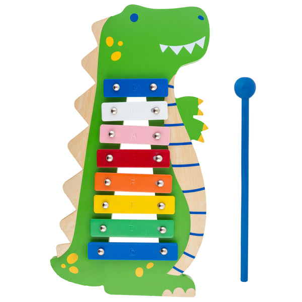 Green dino xylophone front view