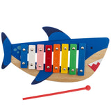 Blue shark xylophone front view