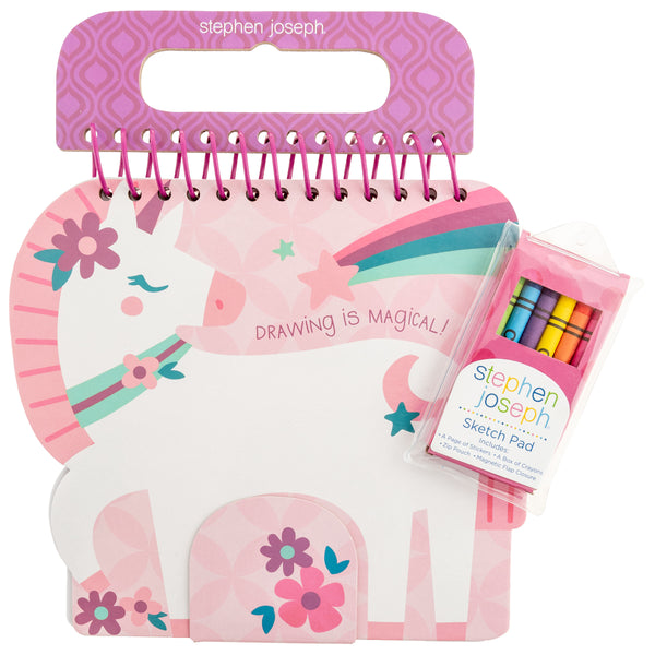 White unicorn sketch pad