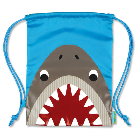 Shark drawstring bag front view