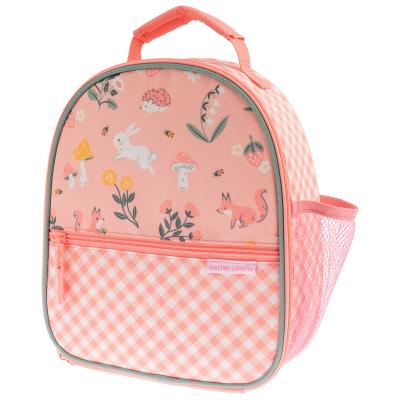 Strawberry Fields all over print backpack front view.