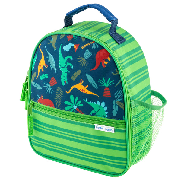 Dino all over print lunchboxes front view. 